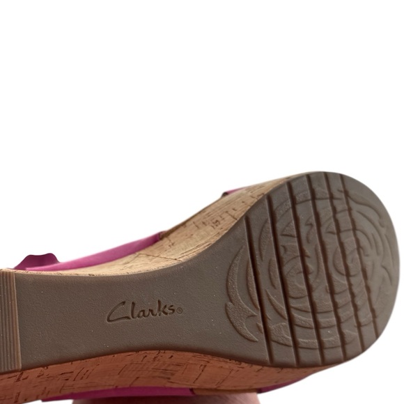 NWT Clarks Maritsa Lara Size 12 Pink Wedge Sandals - Picture 4 of 4